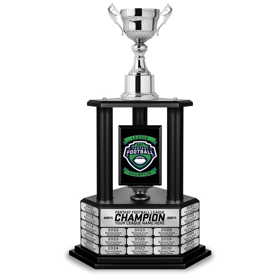 Perpetual ESPN Fantasy Football Championship Trophy - Silver / Black ...