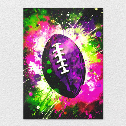 TrophySmack Explosion Football Purple - Metal Wall Art