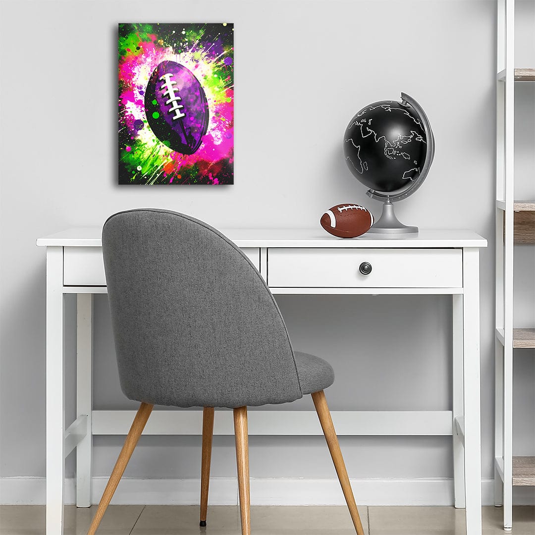 TrophySmack Explosion Football Purple - Metal Wall Art