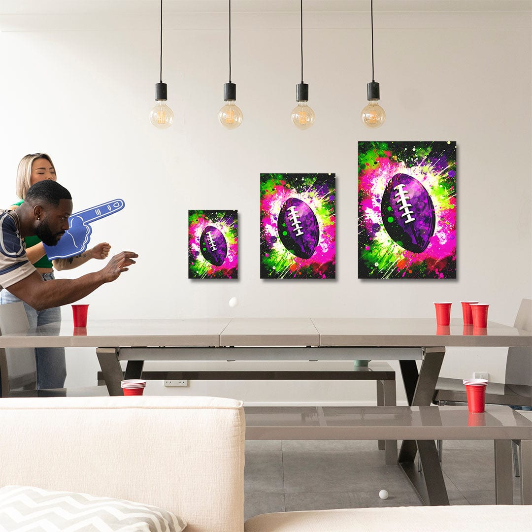 TrophySmack Explosion Football Purple - Metal Wall Art