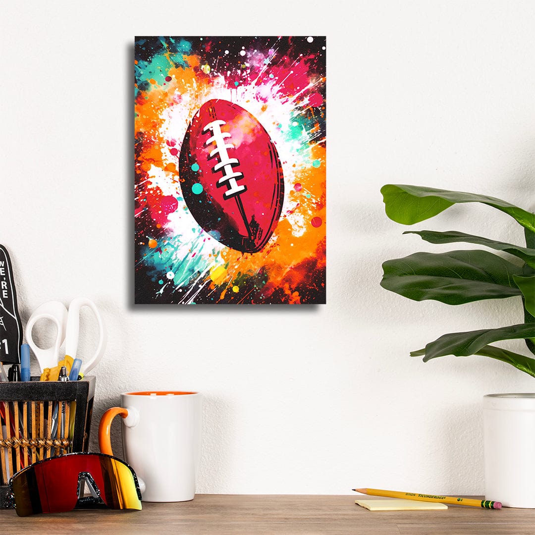 TrophySmack Explosion Football Red - Metal Wall Art