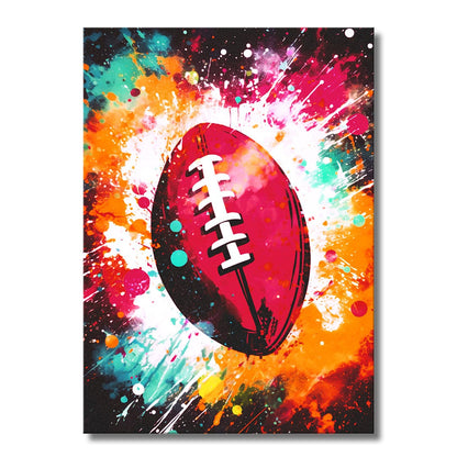 TrophySmack Explosion Football Red - Metal Wall Art