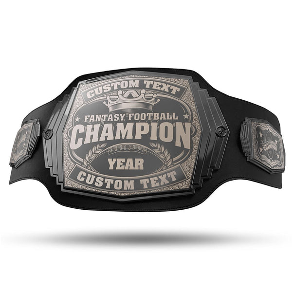 Fantasy Football Engraved Championship Belt - Gunmetal Gray