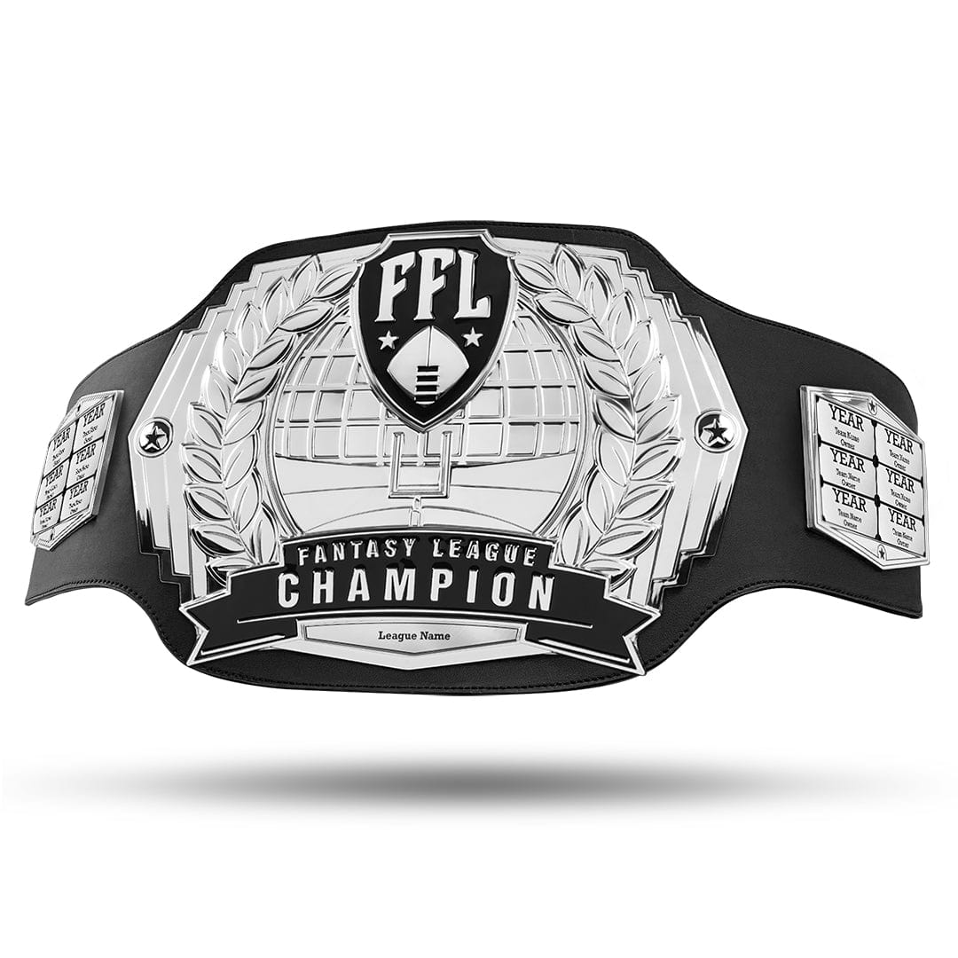 TrophySmack Fantasy Football Championship Belt - Silver