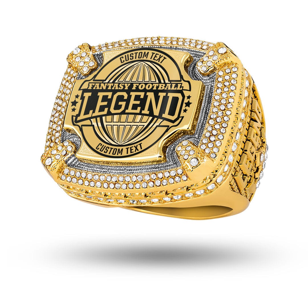 TrophySmack custom legend fantasy football championship ring with engraved details