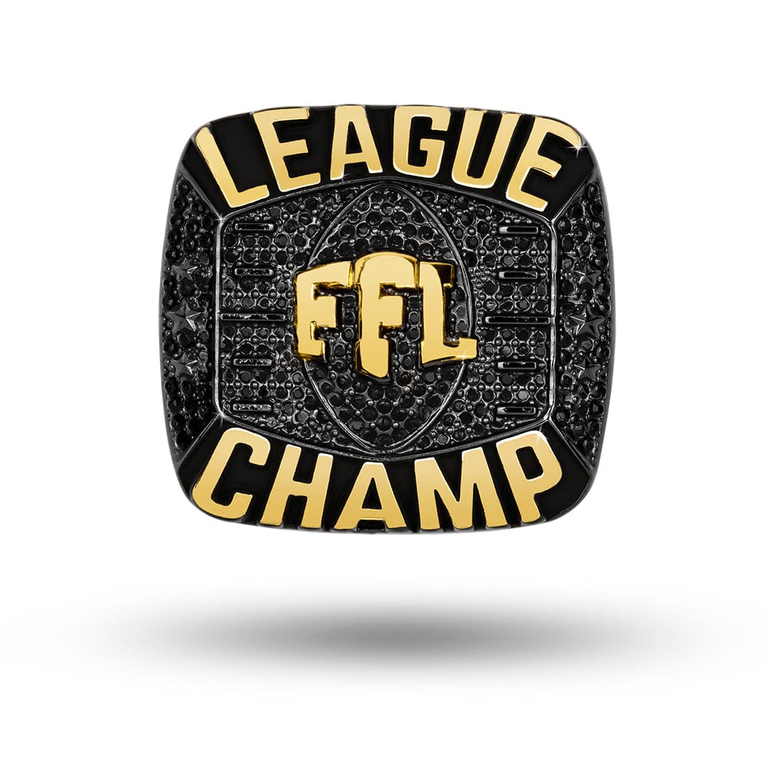 TrophySmack Fantasy Football Elite Championship Ring - Black/Gold