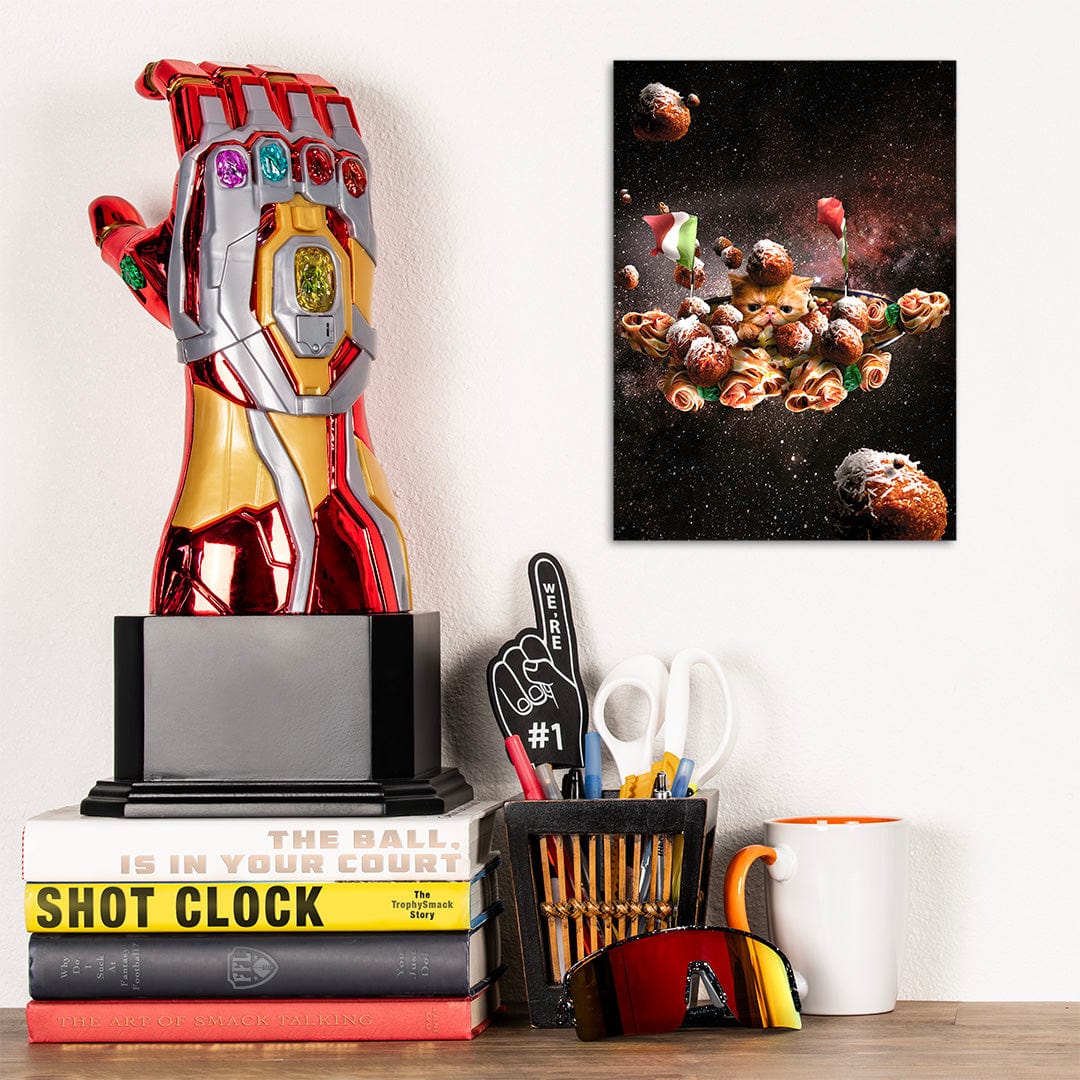 TrophySmack Funny Space Pasta Cat - Metal Wall Art