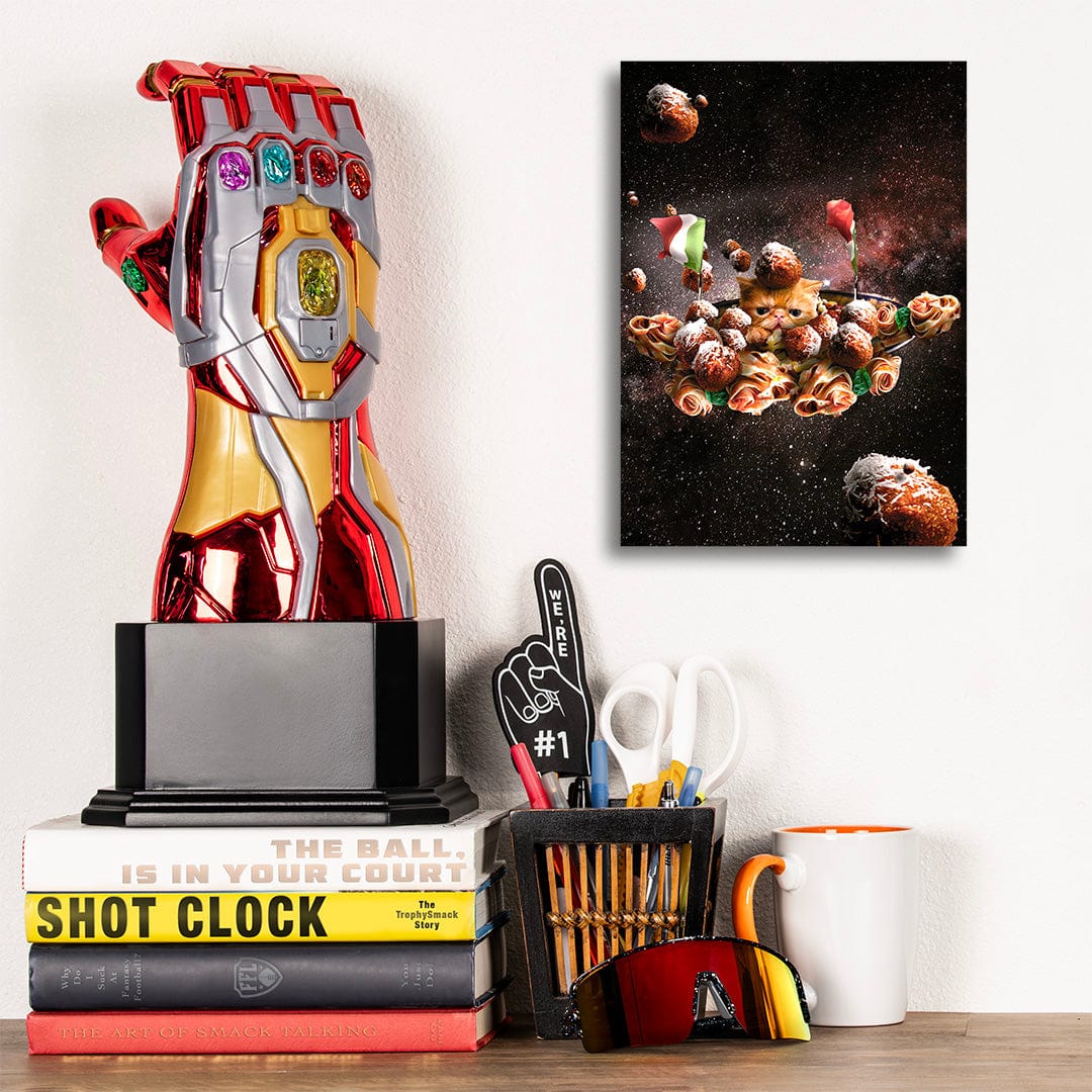 TrophySmack Funny Space Pasta Cat - Metal Wall Art