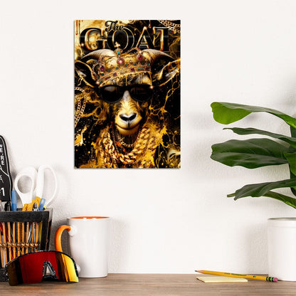 TrophySmack Golden GOAT - Metal Wall Art