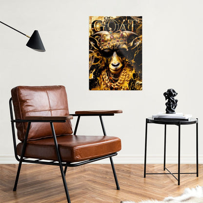 TrophySmack Golden GOAT - Metal Wall Art