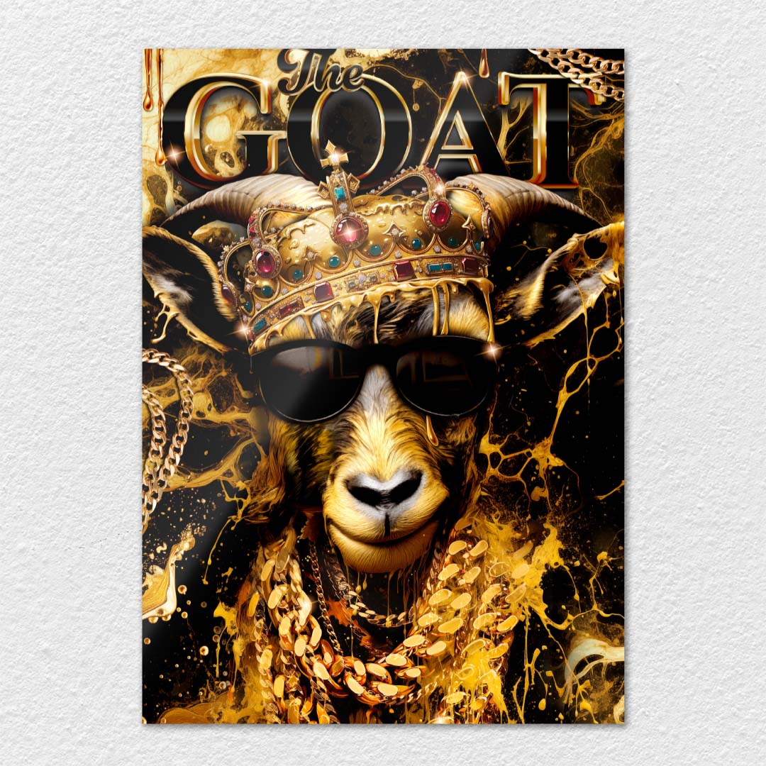 TrophySmack Golden GOAT - Metal Wall Art