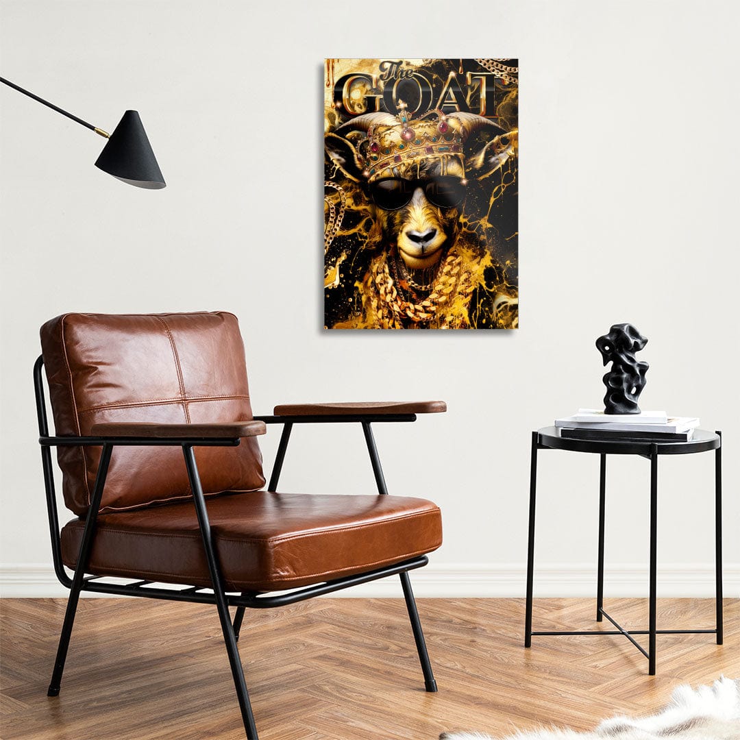 TrophySmack Golden GOAT - Metal Wall Art