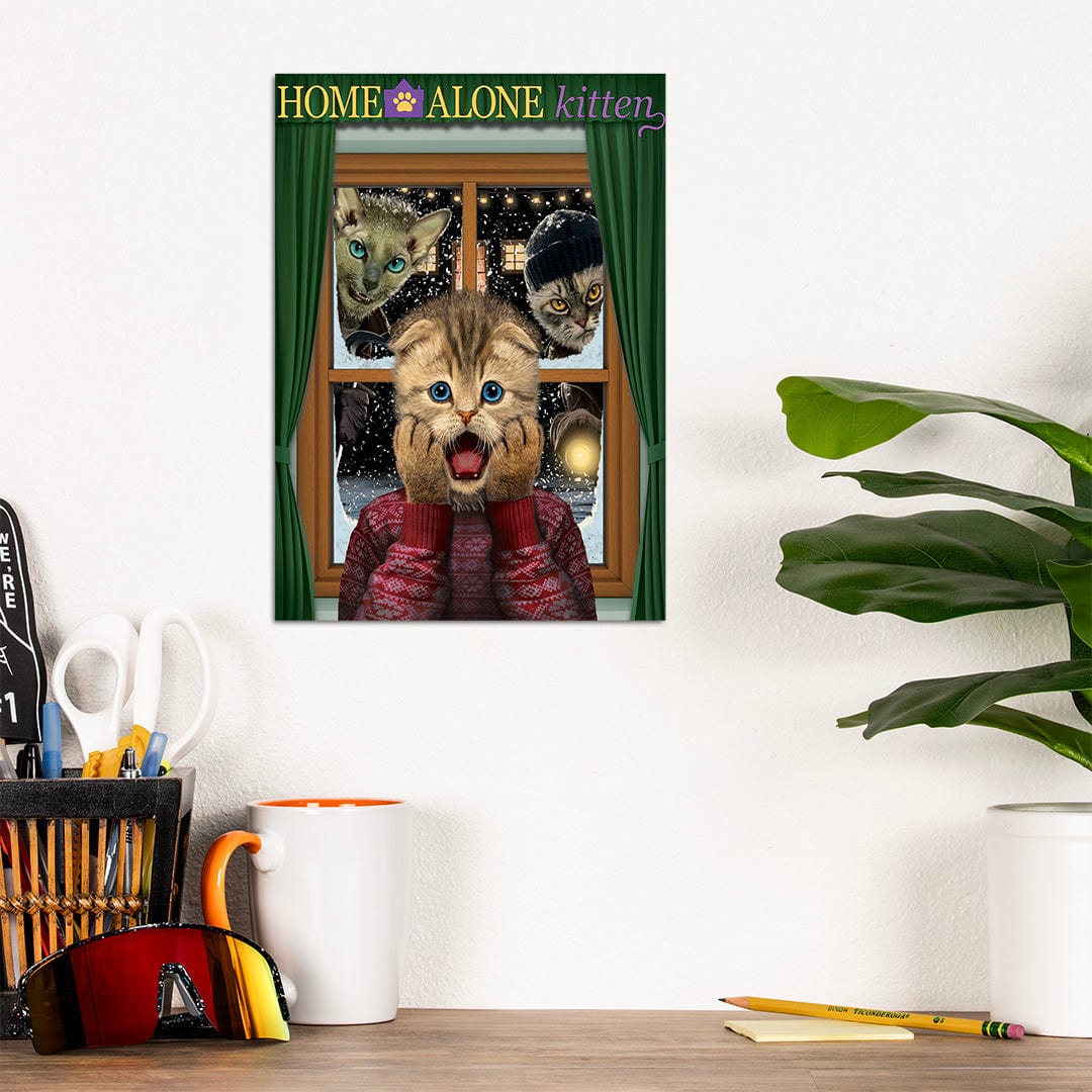 TrophySmack Home Alone Kitten - Metal Wall Art