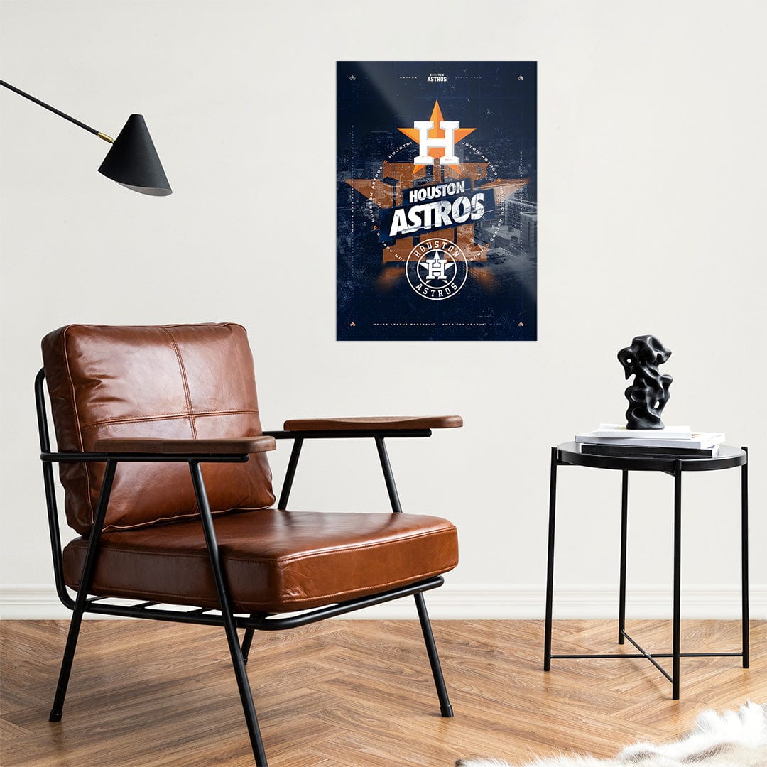 Houston Astros City Skyline Stacked - MLB Metal Wall Art