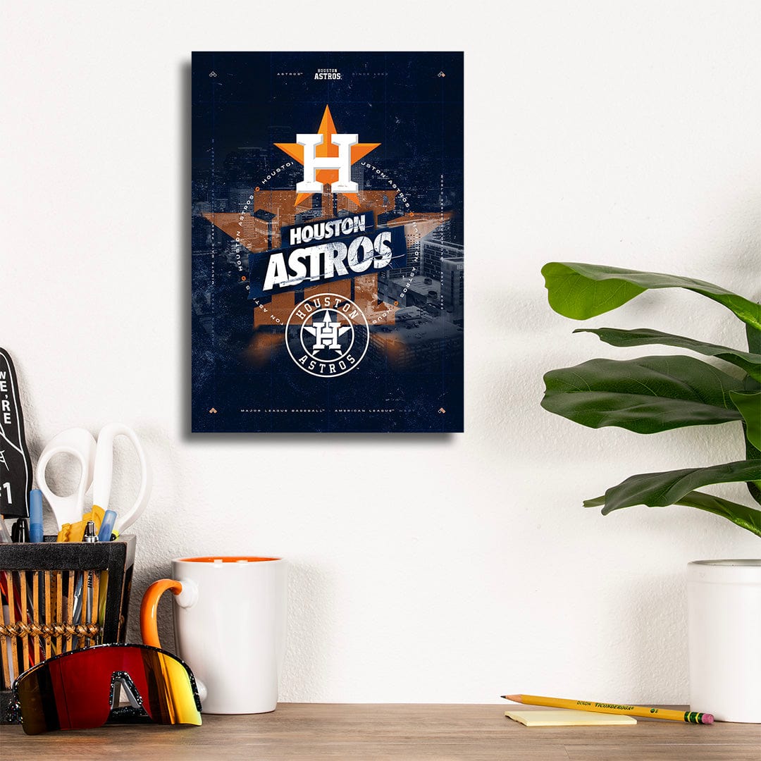 Houston Astros City Skyline Stacked - MLB Metal Wall Art - TrophySmack