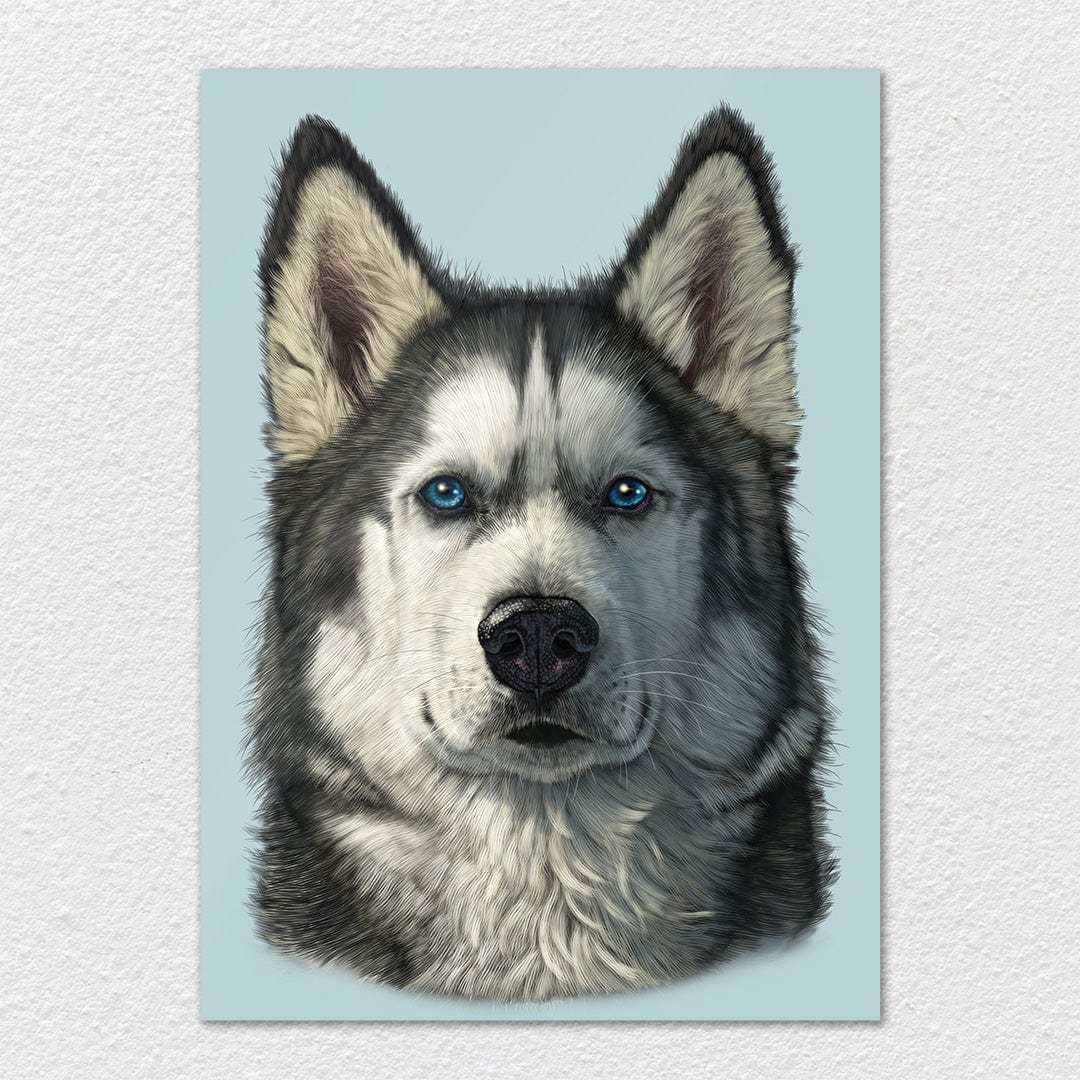 TrophySmack Husky Portrait - Metal Wall Art