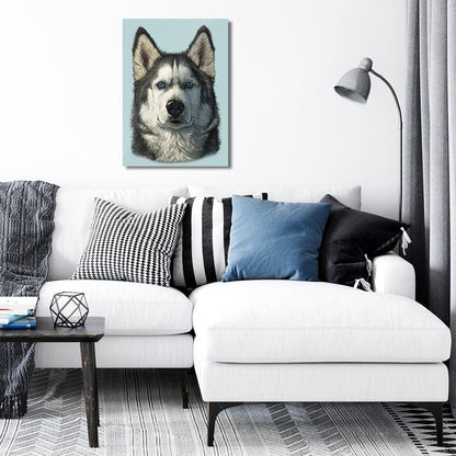 TrophySmack Husky Portrait - Metal Wall Art