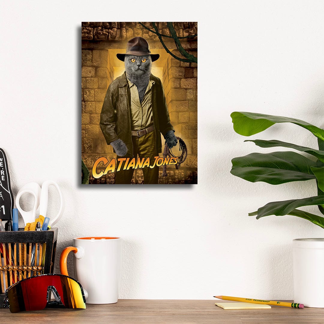 TrophySmack Indiana Jones Cat - Metal Wall Art