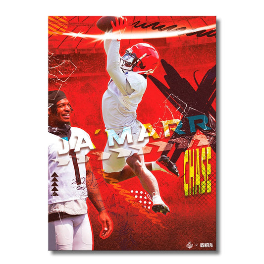 TrophySmack Ja'Marr Chase Catch Red - Metal Wall Art