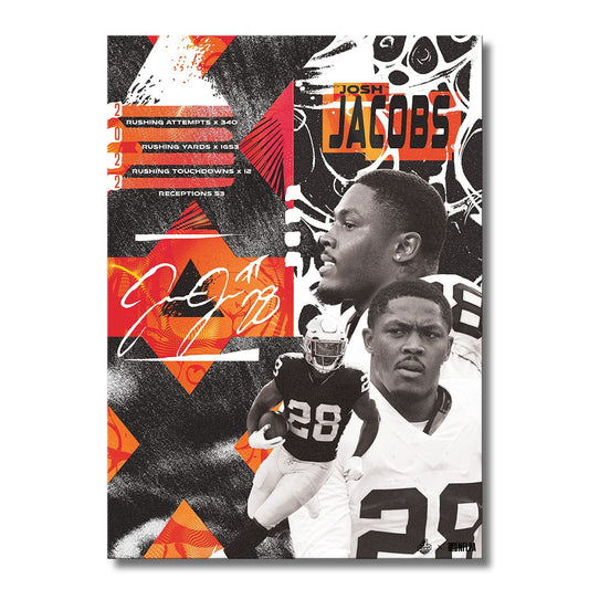 TrophySmack Josh Jacobs Signature Orange - Metal Wall Art