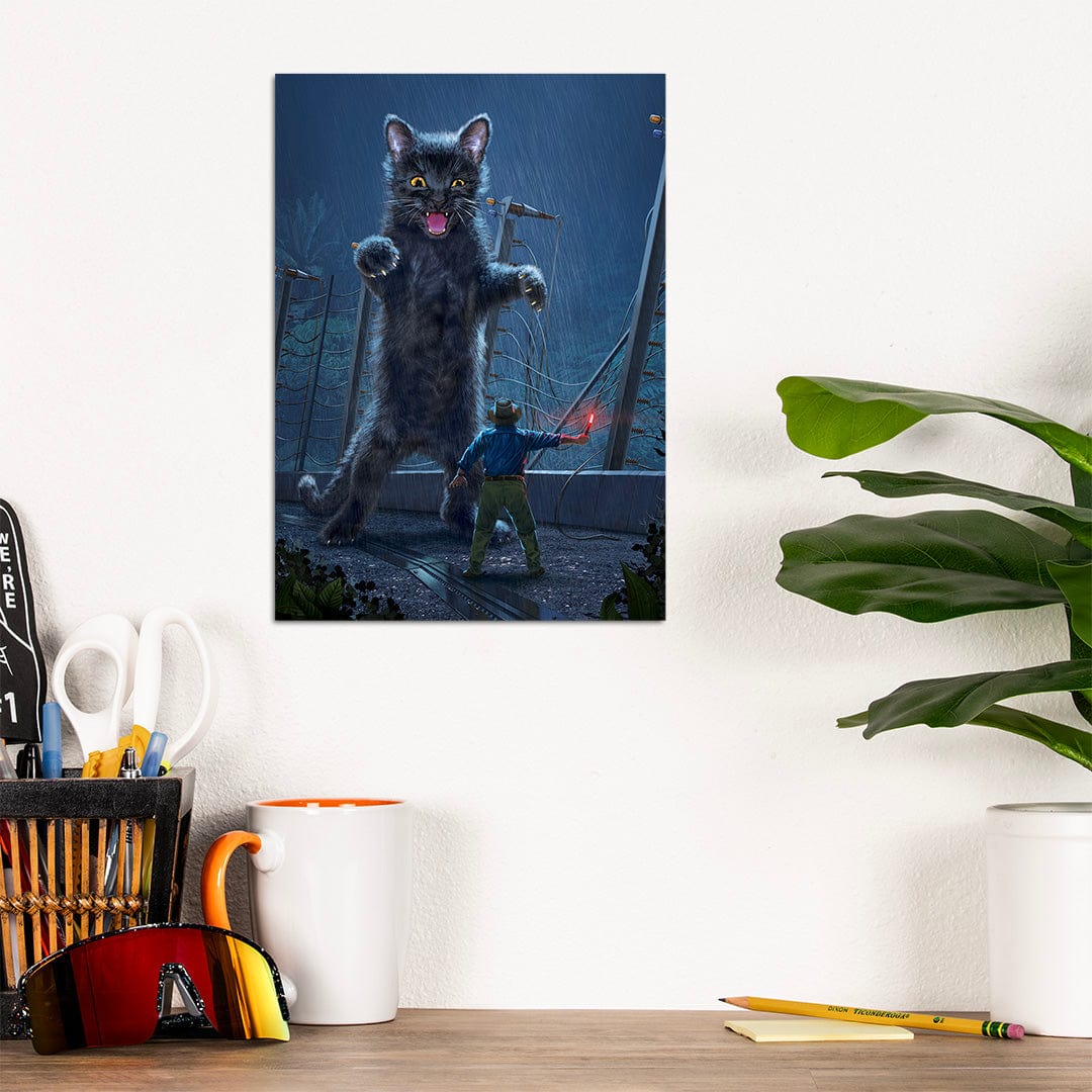 TrophySmack Jurassic Kitty - Metal Wall Art