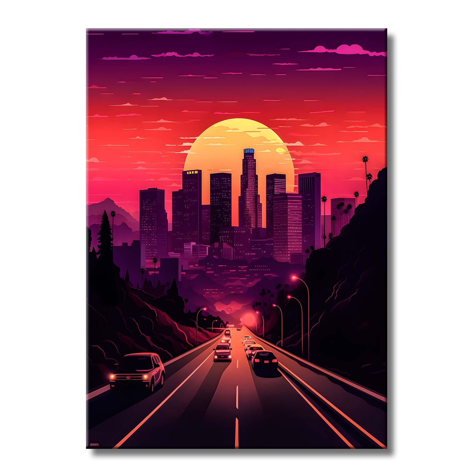 TrophySmack LA City Sunset Road - Metal Wall Art