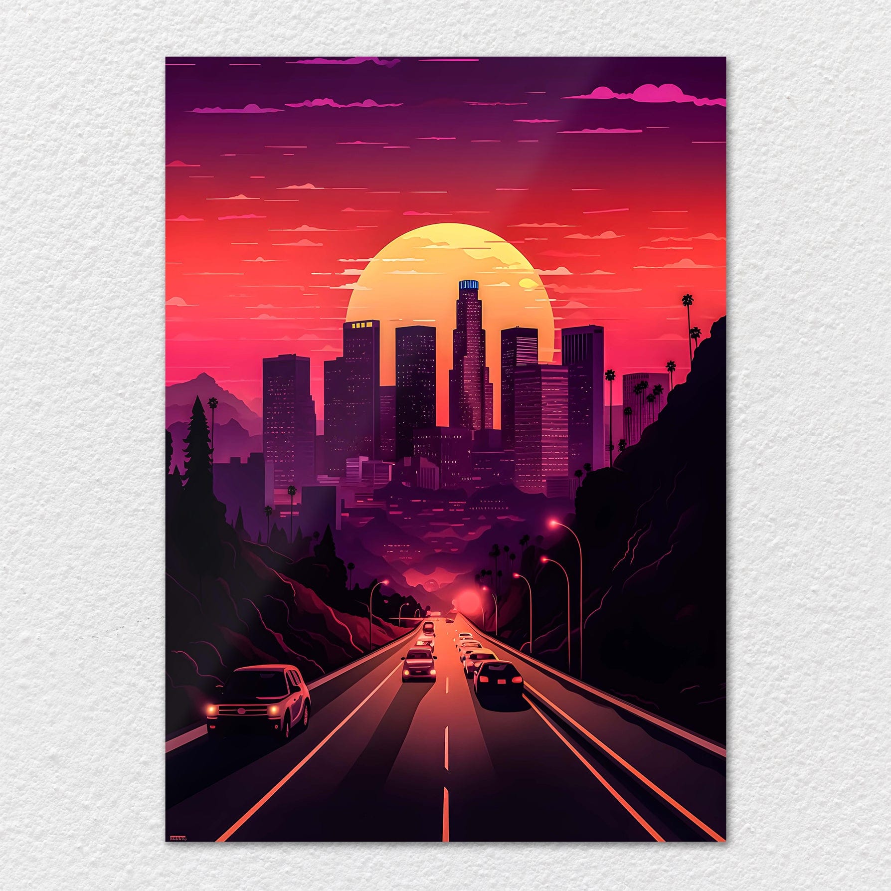 TrophySmack LA City Sunset Road - Metal Wall Art