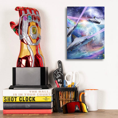 TrophySmack Laser Sharks - Metal Wall Art