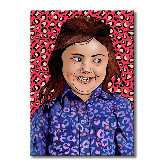 TrophySmack Mischievous Smile Girl - Meme Metal Wall Art