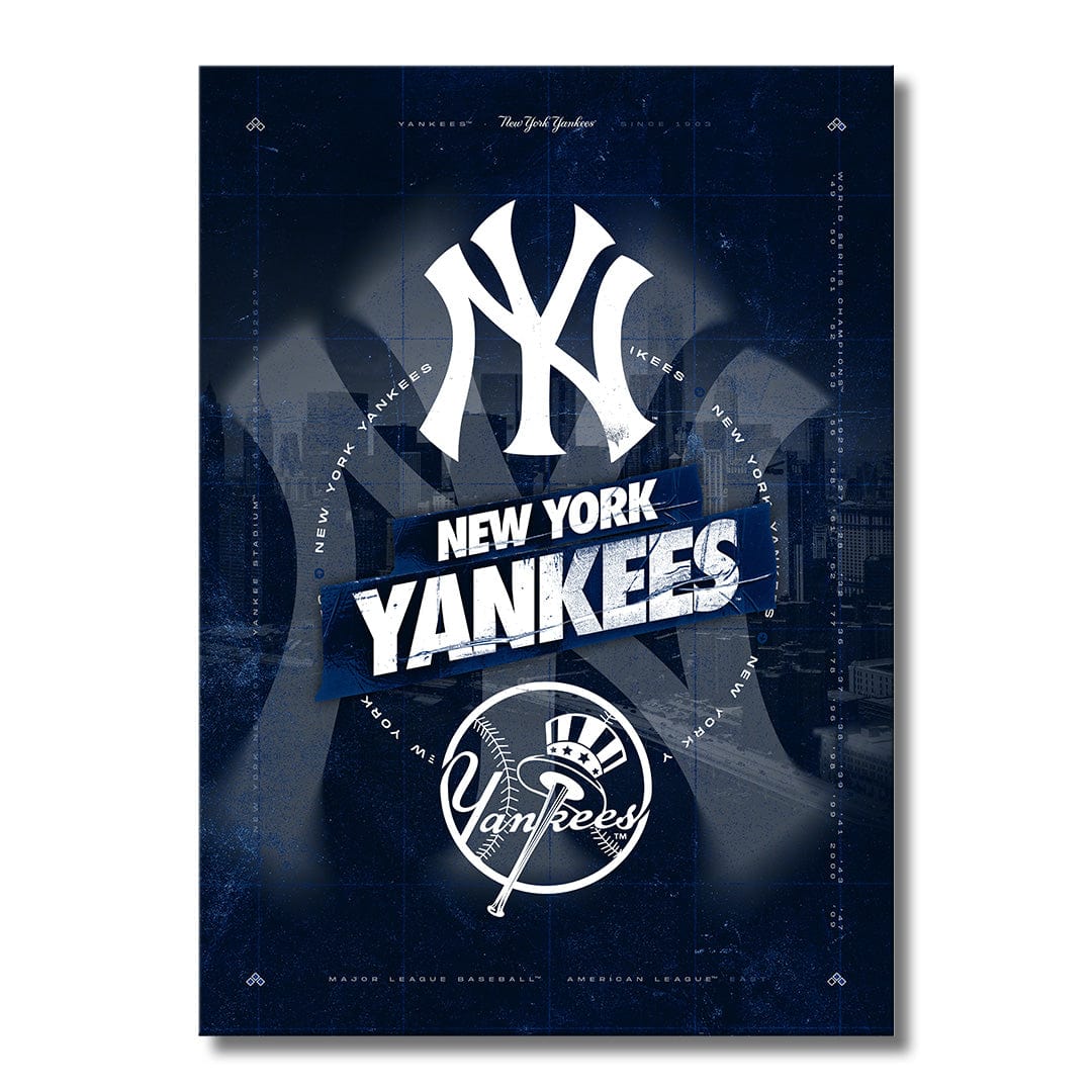 New York Yankees City Skyline Stacked - MLB Metal Wall Art