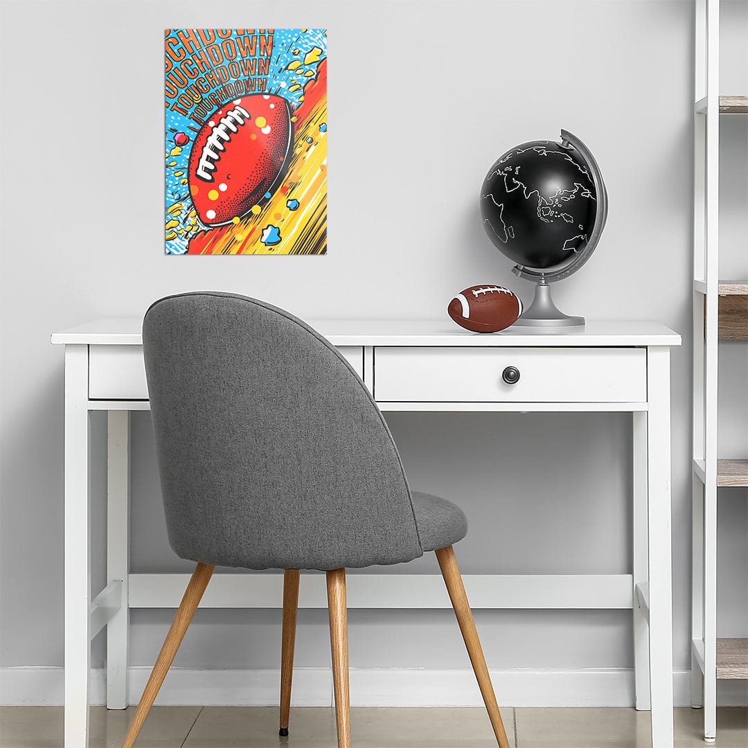 TrophySmack Pop Art Touchdown Yellow - Metal Wall Art