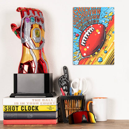 TrophySmack Pop Art Touchdown Yellow - Metal Wall Art