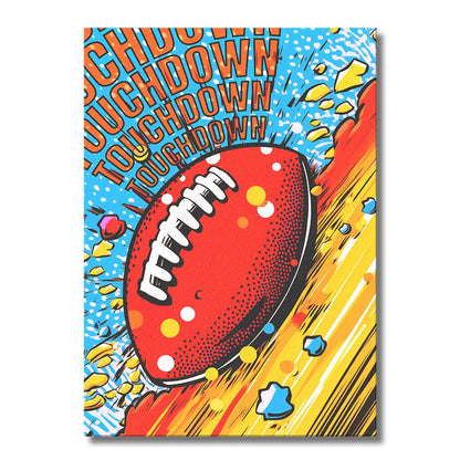 TrophySmack Pop Art Touchdown Yellow - Metal Wall Art