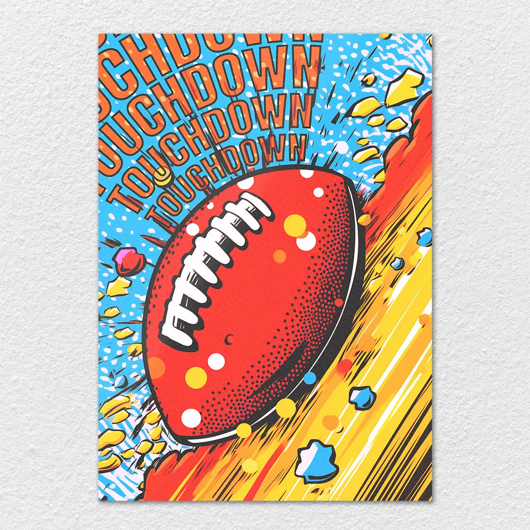 TrophySmack Pop Art Touchdown Yellow - Metal Wall Art