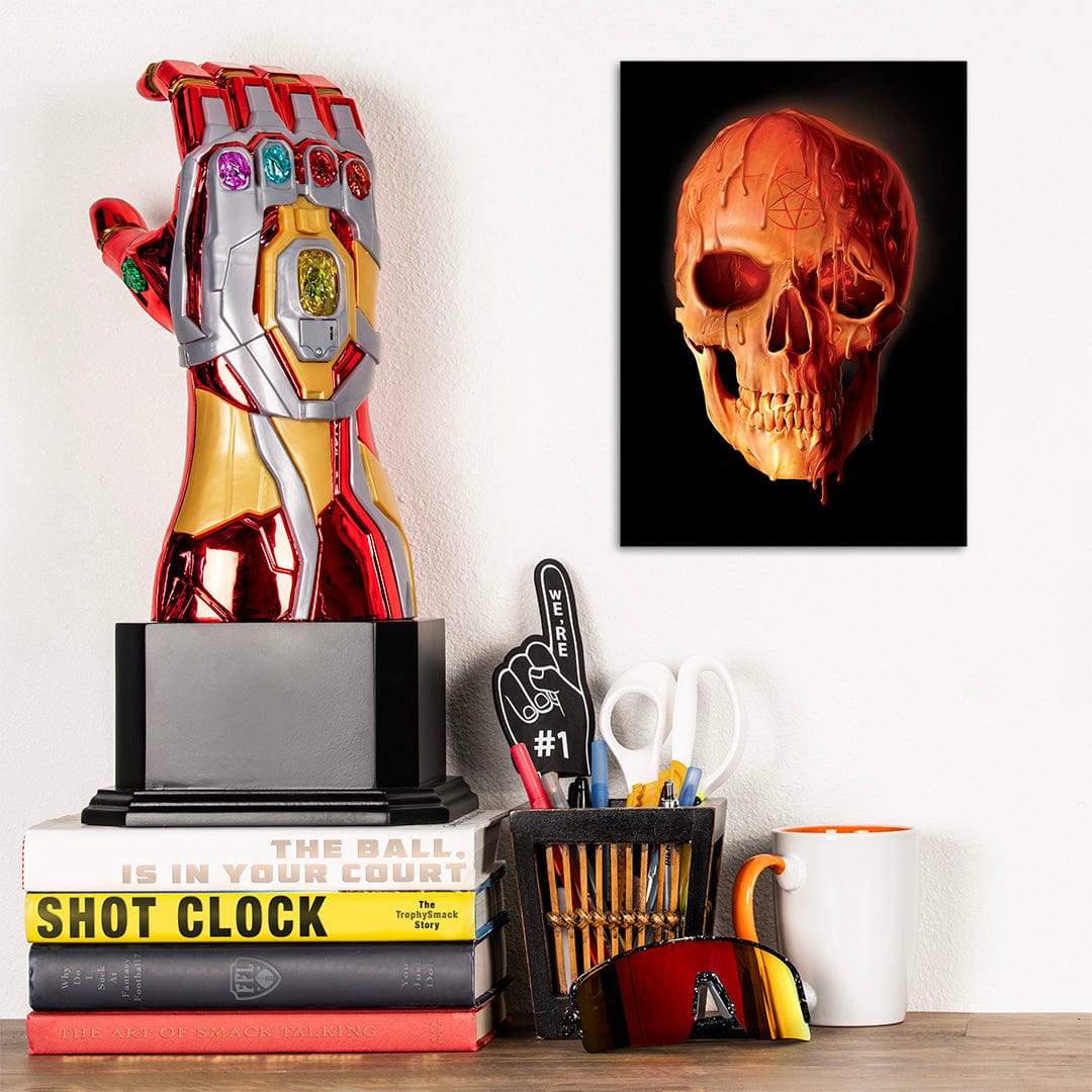 TrophySmack Red Wax Skull - Metal Wall Art