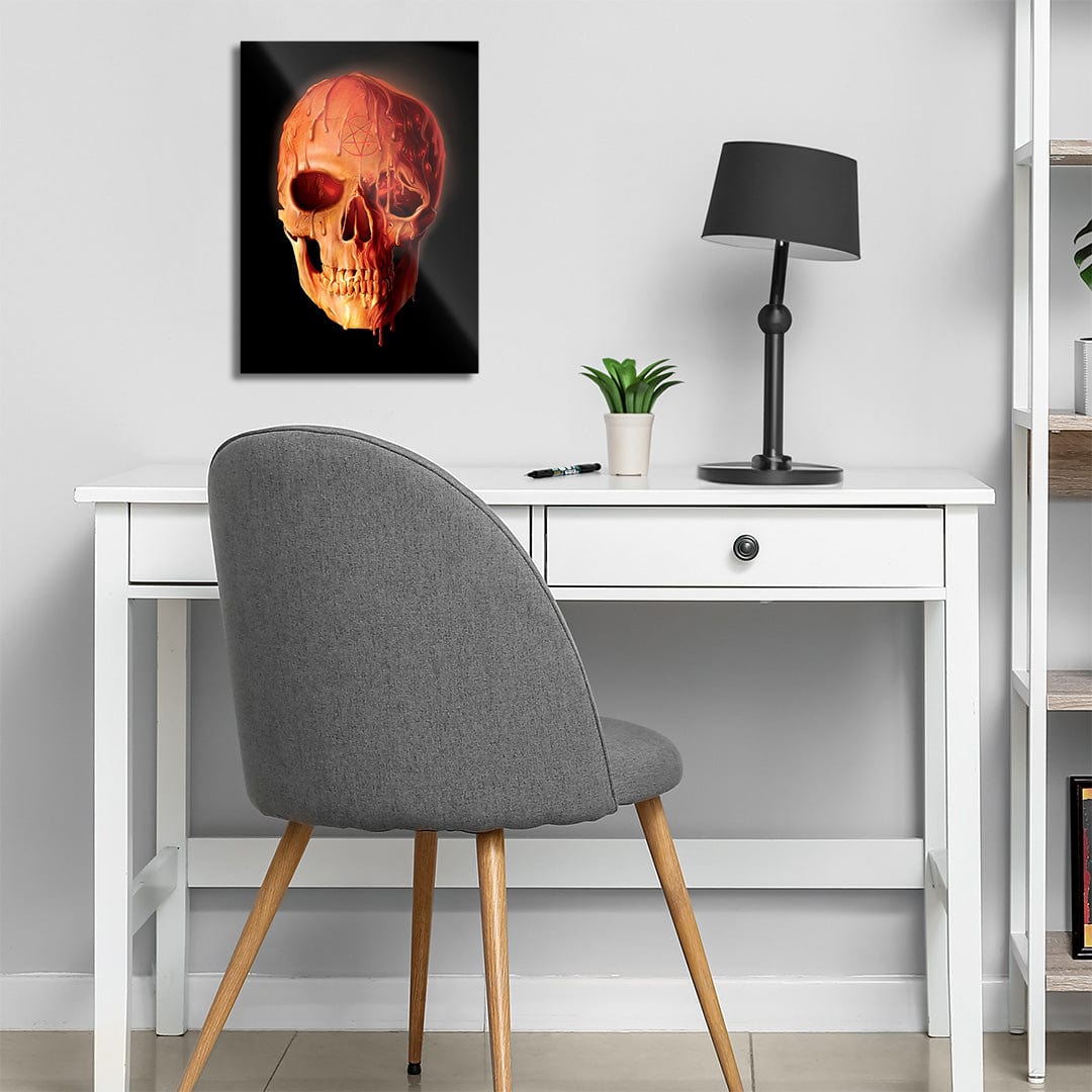 TrophySmack Red Wax Skull - Metal Wall Art