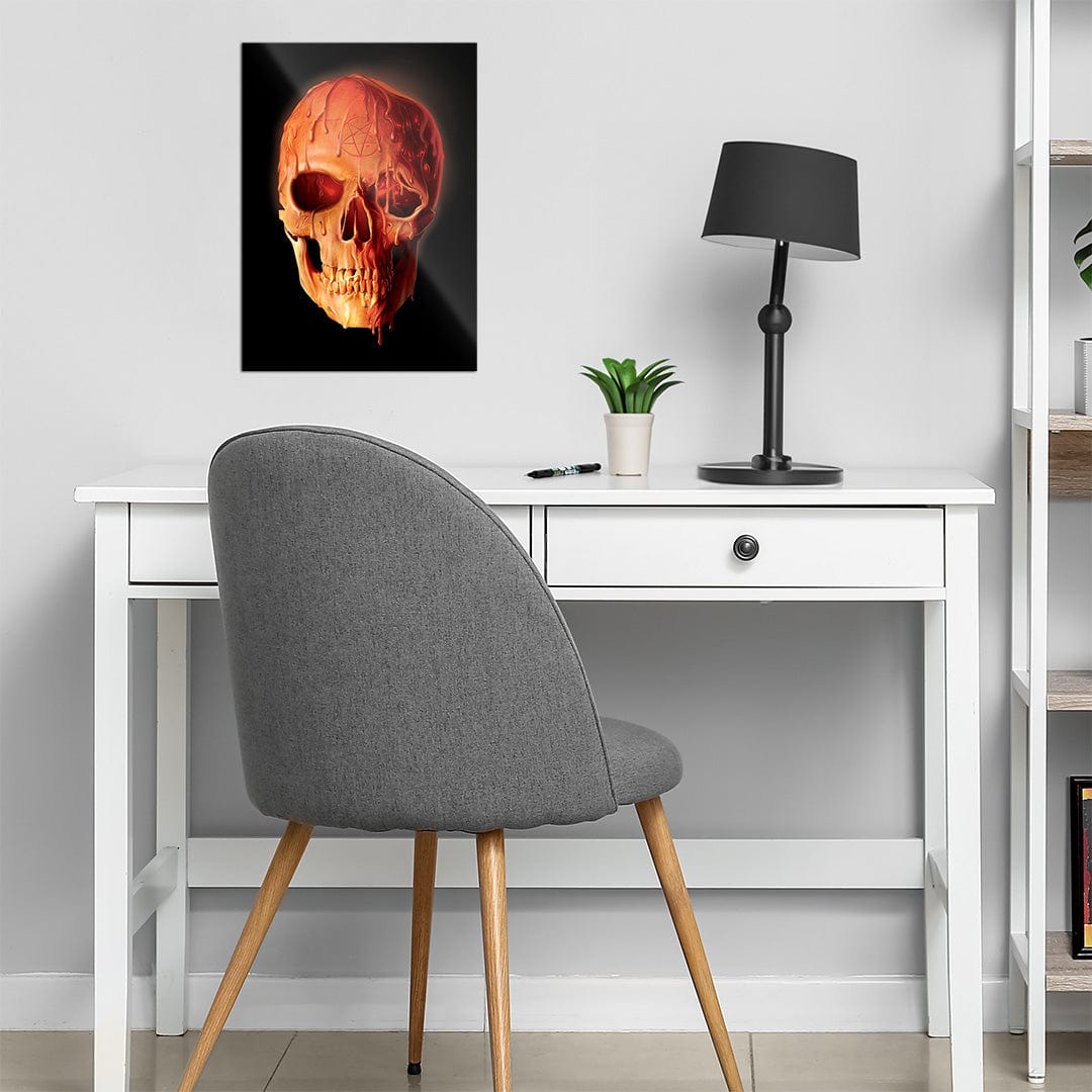 TrophySmack Red Wax Skull - Metal Wall Art