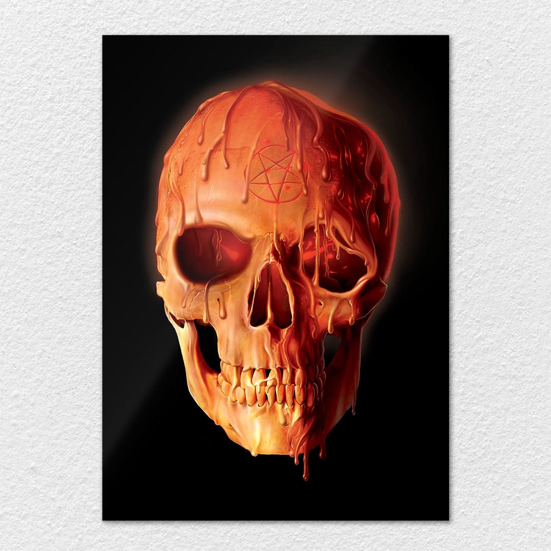 TrophySmack Red Wax Skull - Metal Wall Art