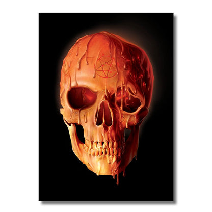 TrophySmack Red Wax Skull - Metal Wall Art