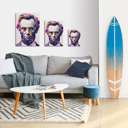 retro abraham lincoln metal wall art featuring a vintage-style representation of Lincoln