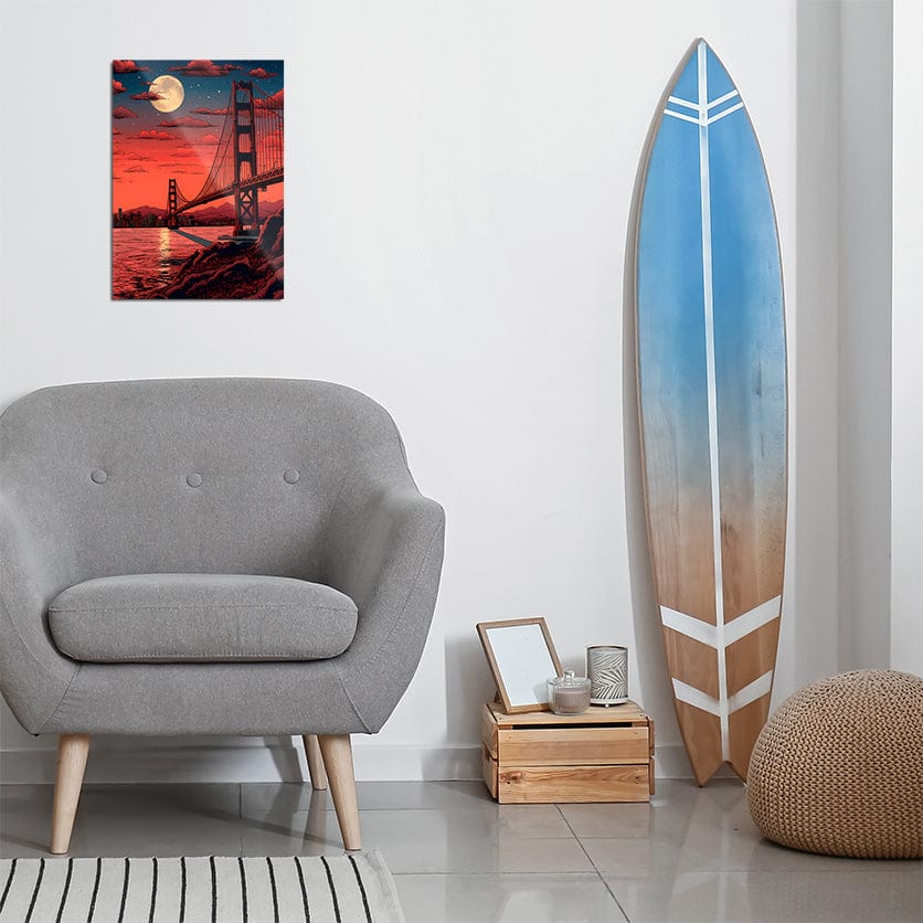 TrophySmack San Fransisco Golden Gate Moon - Metal Wall Art