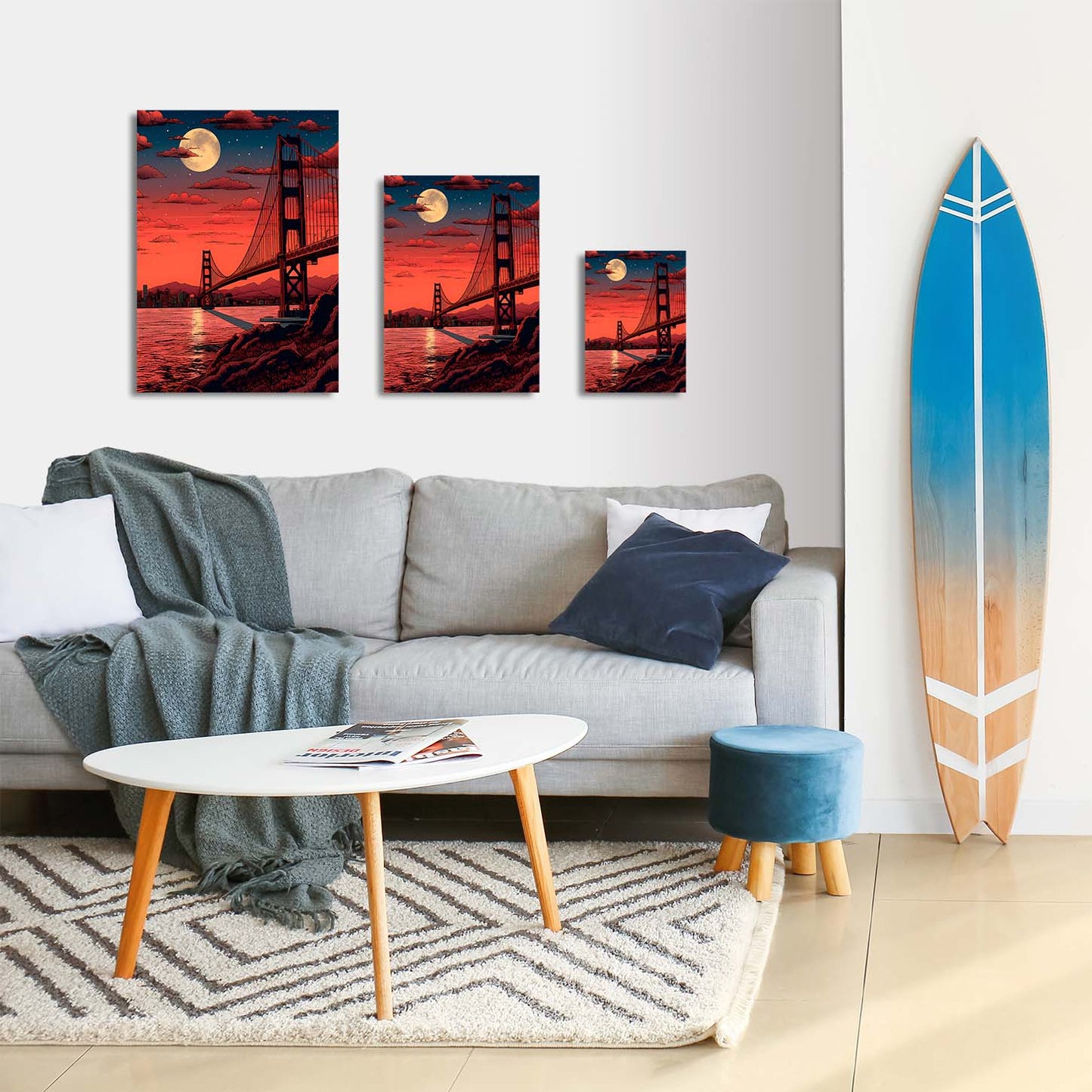 TrophySmack San Fransisco Golden Gate Moon - Metal Wall Art