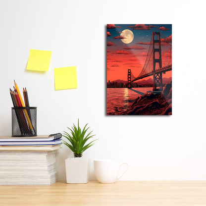 TrophySmack San Fransisco Golden Gate Moon - Metal Wall Art