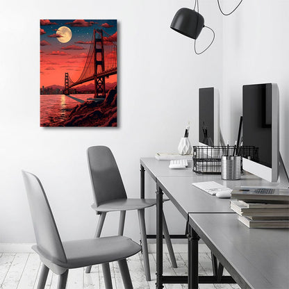 TrophySmack San Fransisco Golden Gate Moon - Metal Wall Art