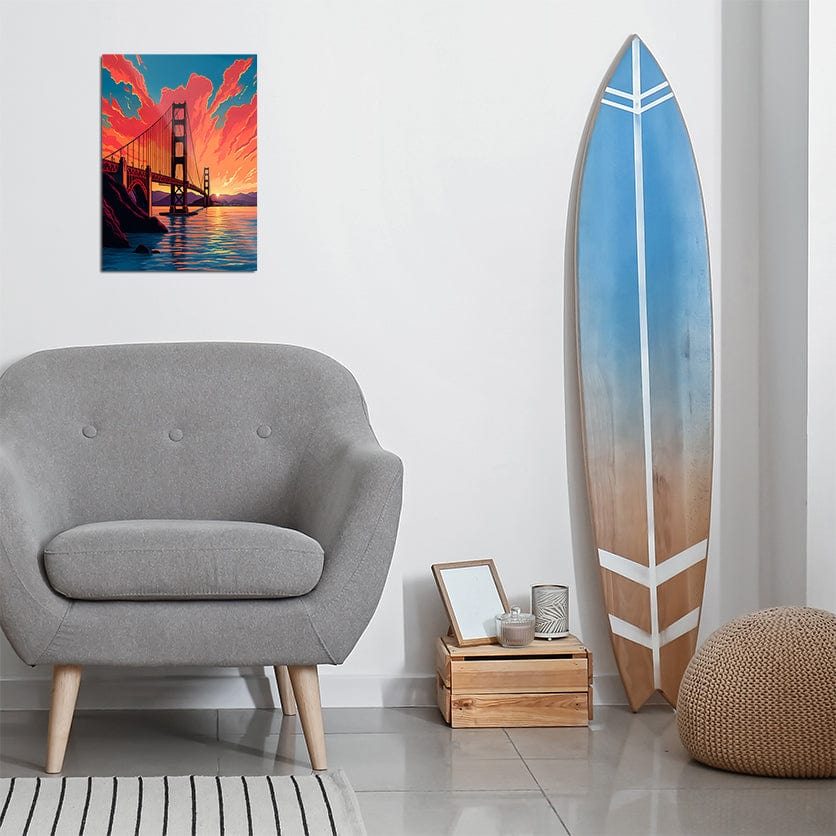 TrophySmack San Fransisco Golden Gate Sunset - Metal Wall Art