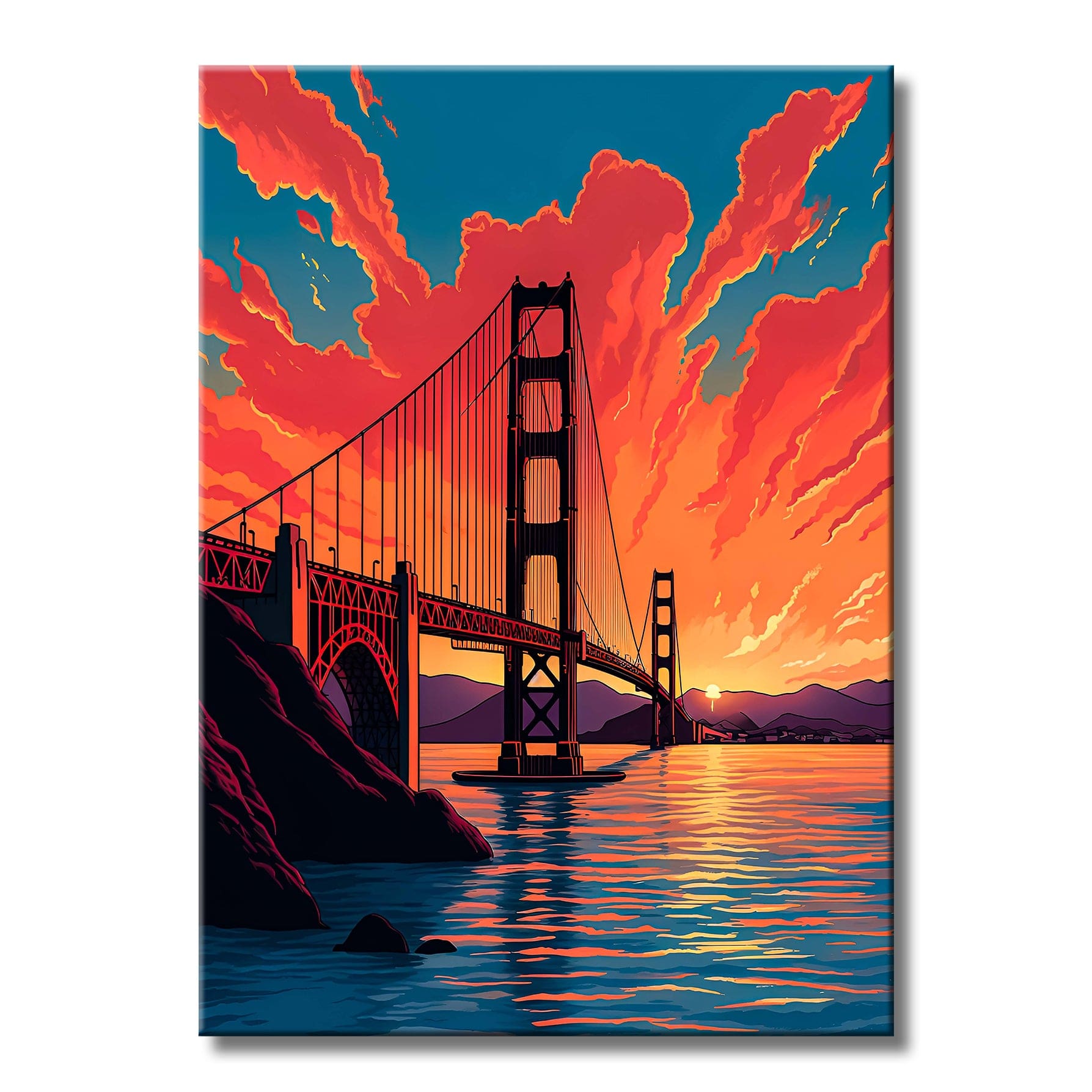 TrophySmack San Fransisco Golden Gate Sunset - Metal Wall Art