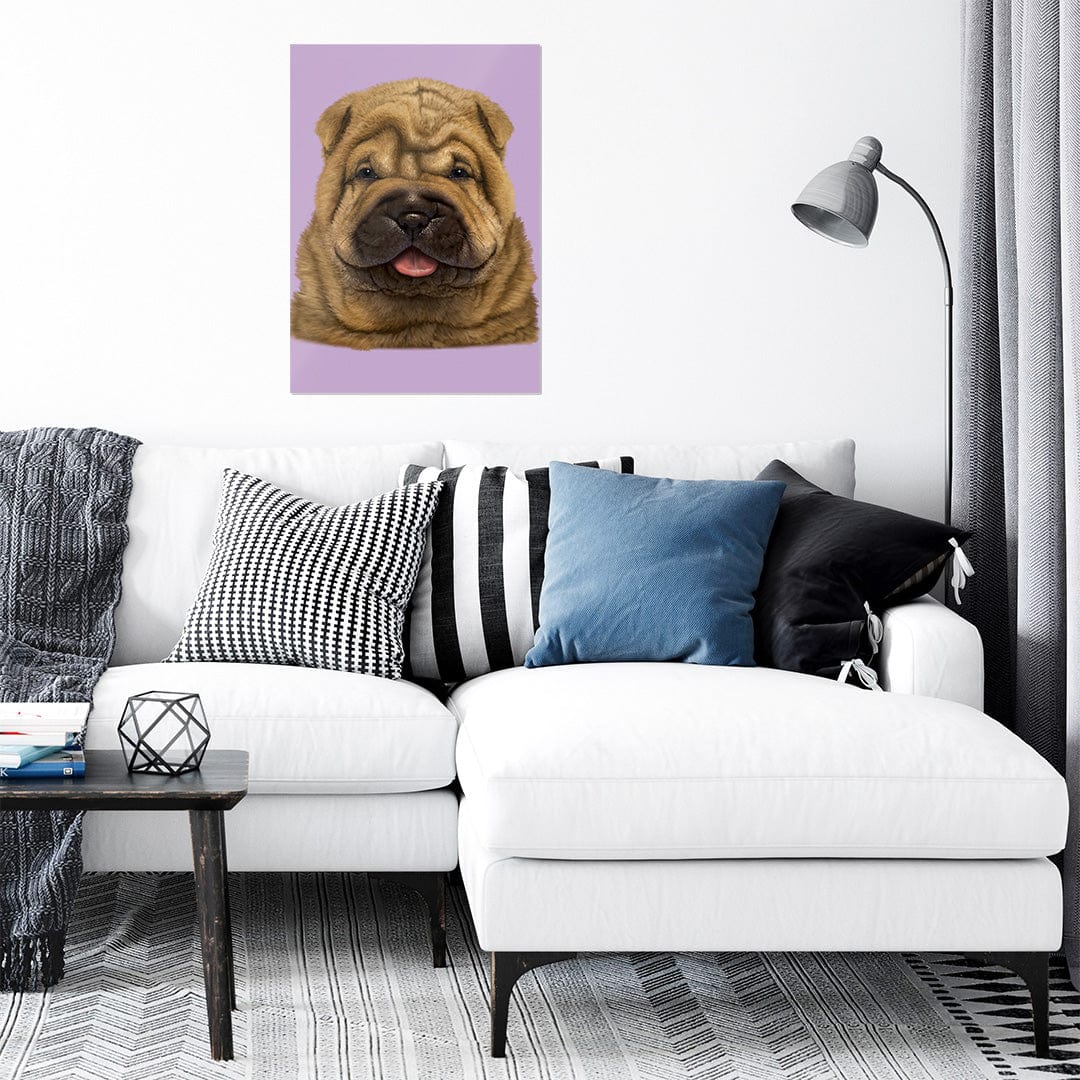 trophysmack shar pei puppy metal wall art featuring a wrinkly Shar Pei puppy