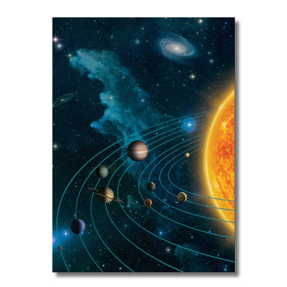 TrophySmack Solar System Dark Blue - Metal Wall Art