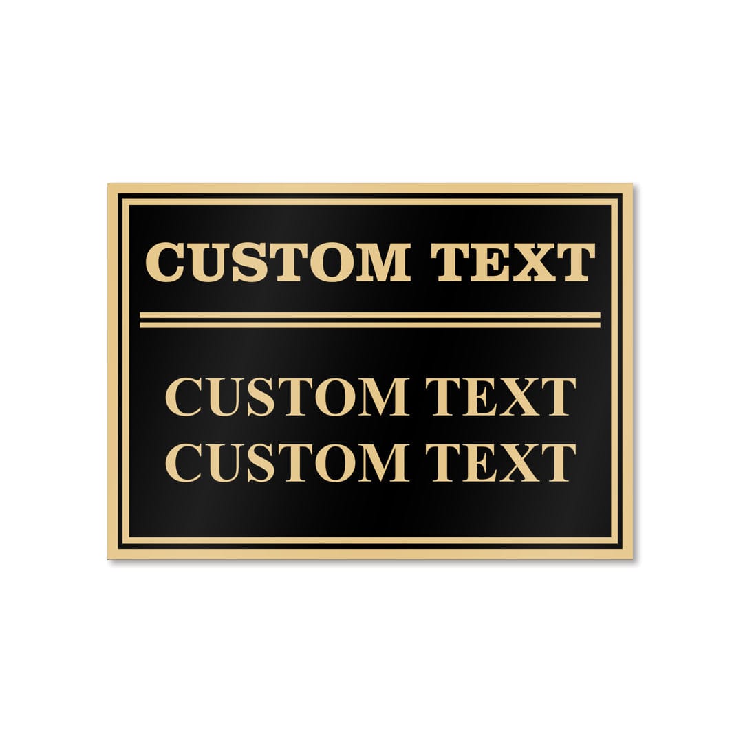 TrophySmack Square Base Custom Plate - Black/Gold