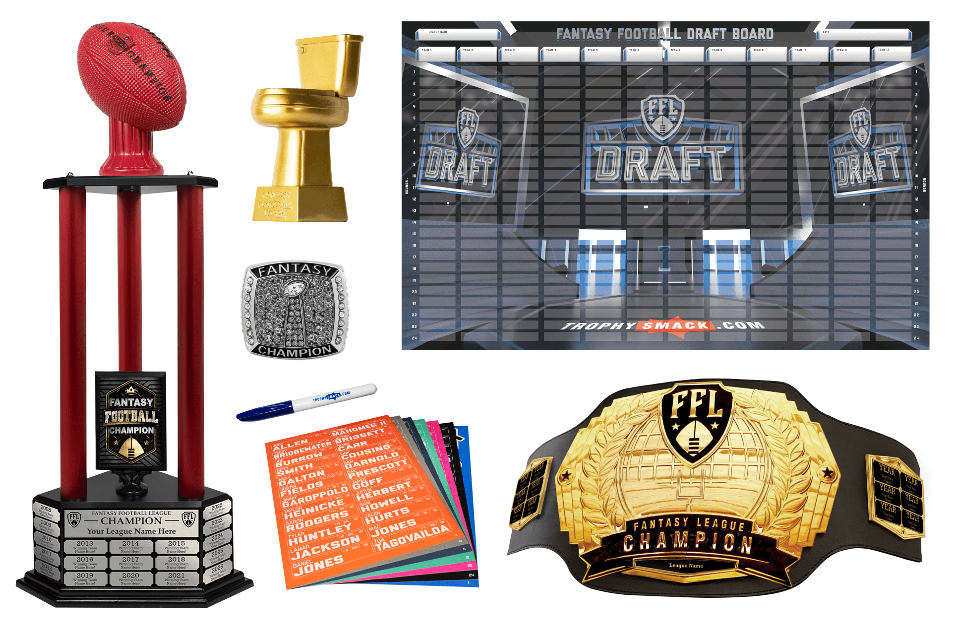 Fantasy Football Live Draft Board Kit – TrophySmack - TrophySmack